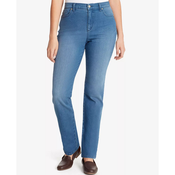 Gloria Vanderbilt Amanda High Rise Straight Leg Jeans Frisco Petite Size 14P - Picture 1 of 3